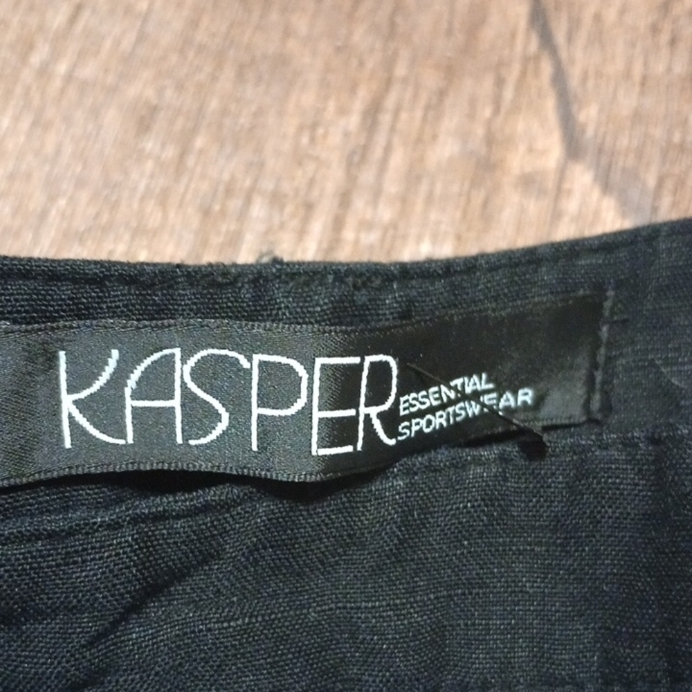 Womens Essential Black Linen Blend Pants Size 6 - Picture 2 of 6